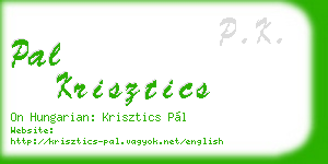 pal krisztics business card